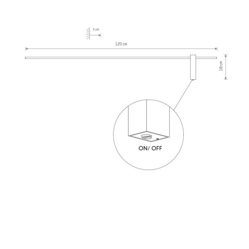 Бра, настінний світильник Nowodvorski Motive L Led 1x16W 4000K 570Lm IP20 Bl - Зображення 3