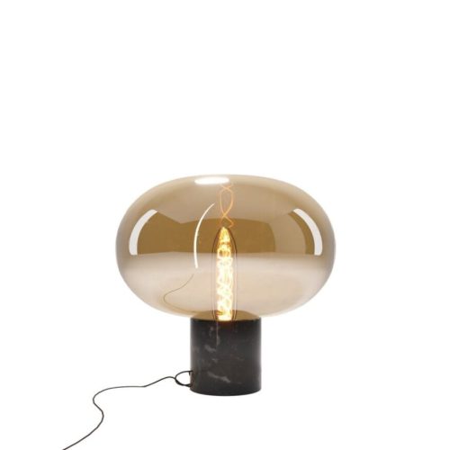 Настільна лампа Maxlight Moonstone Amber Glass + Black Marble