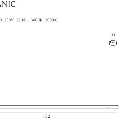 Підвісна лампа Maxlight Organic Horizon 150 cm Chrom Ściemnialna
