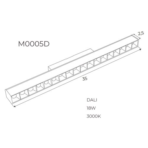 Лінійний світильник Maxlight типу "dot" для магнітного шинопроводу 18W 3000K 24° DALI - Зображення 2