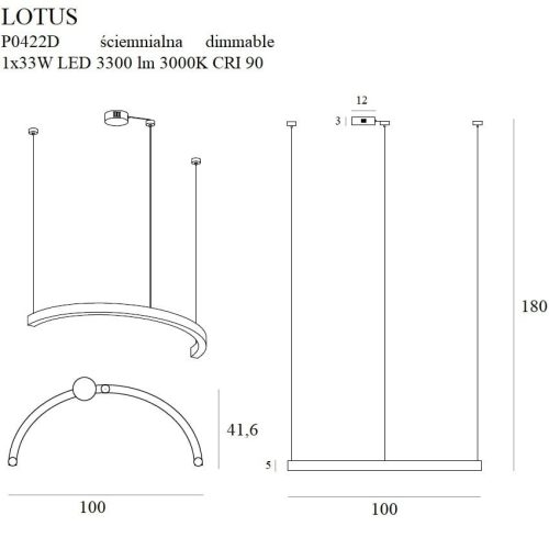 Підвісна Лампа Maxlight Lotus Золота - Зображення 4