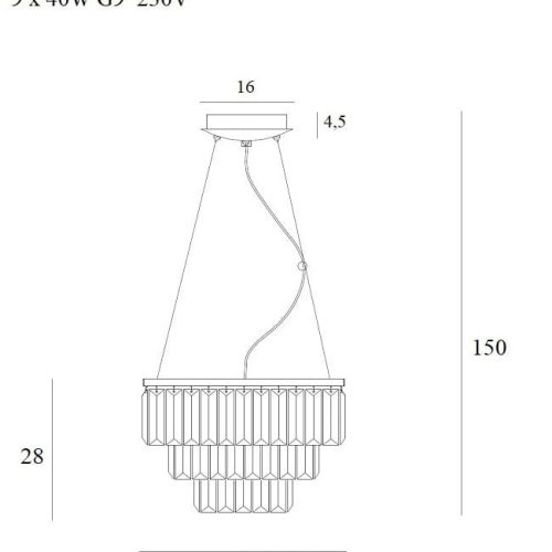 Підвісна Лампа Maxlight Monaco Золота - Зображення 3