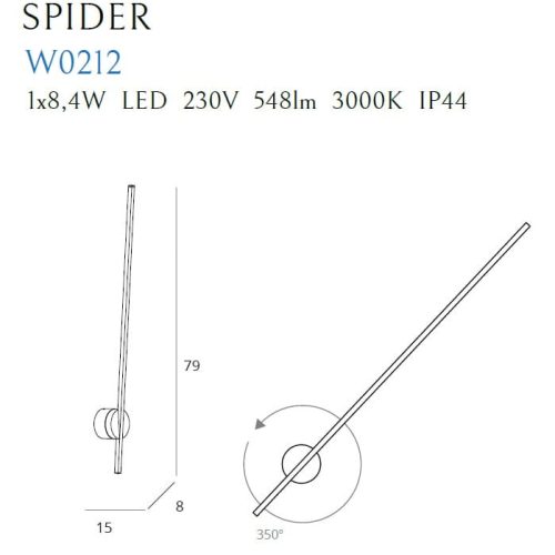 Настінний світильник Maxlight Spider Білий IP44 - Зображення 3