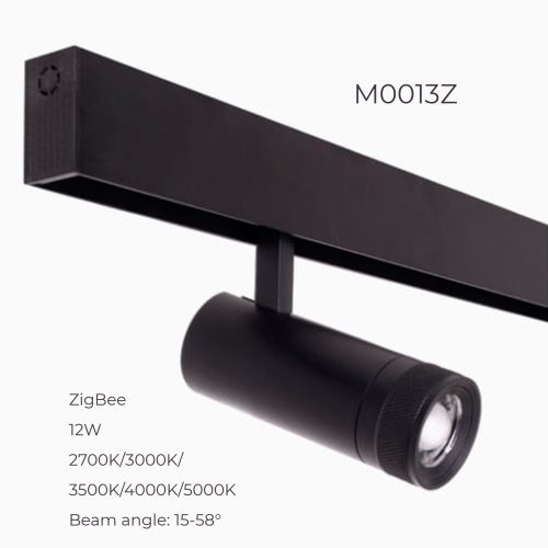 Прожектор поворотний Maxlight для магнітного шинопроводу 12W 15°-58° 2700K-5000K ZigBee