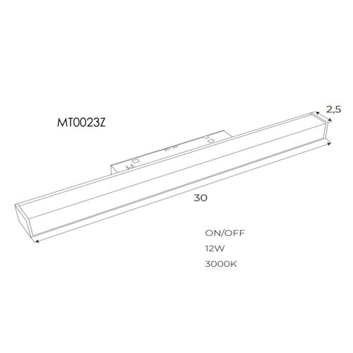 Лінійний світильник Maxlight для магнітного шинопроводу ZigBee 12W 2700K-5000K