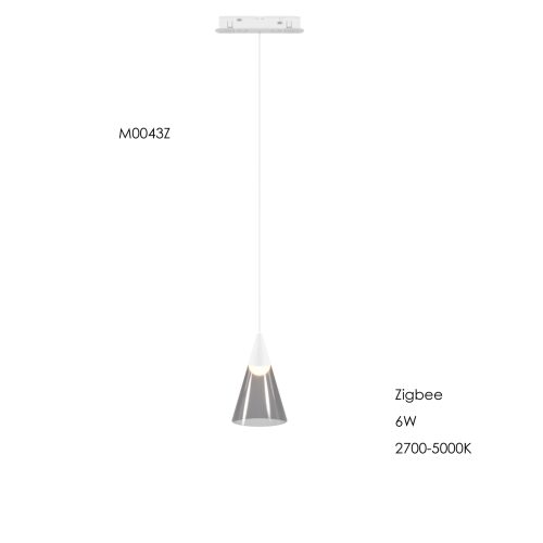 Скляний конусний підвісний світильник Maxlight для магнітного шинопроводу 6W 2700K-5000K ZigBee