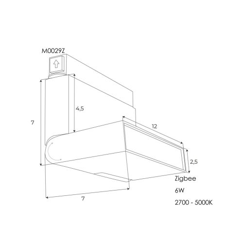 Лінійний прожектор Maxlight "книжка"для магнітного шинопроводу 6W 2700K-5000K ZigBee - Зображення 4