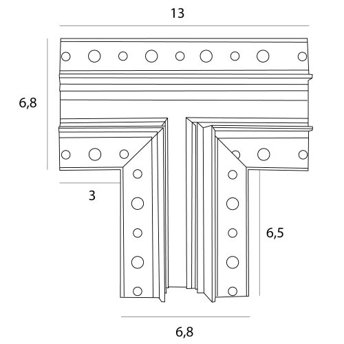 Т-образне механічне з'єднання T-shape corner for MT0006, MT0007