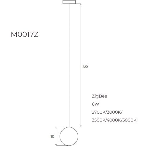 Світильник Maxlight у вигляді шару для магнітного шинопроводу 6W 2700K-5000K ZigBee - Зображення 3