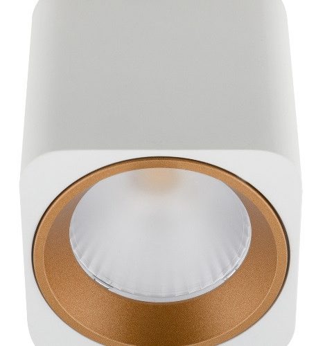 Стельовий точковий світильник Maxlight Tub білий + золоте декоративне кільце RC0155/ - Зображення 3