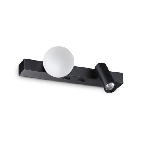 Бра, настінний світильник приліжковий Ideal Lux Ping Pong Ap Led 2x6W 3000K 600Lm IP20 Чорний