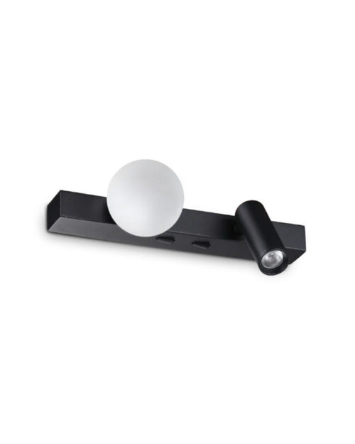 Бра, настінний світильник приліжковий Ideal Lux Ping Pong Ap Led 2x6W 3000K 600Lm IP20 Чорний