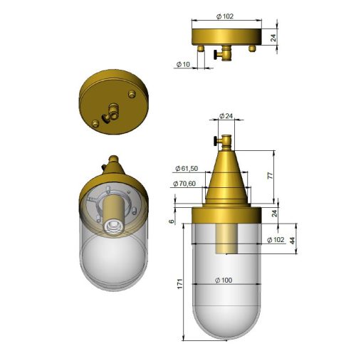 Підвісний світильник, люстра Pikart GU10 1x60W IP20 Чорний - Зображення 3
