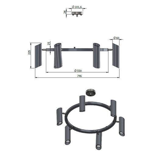 Люстра Pikart GU10 6x60W IP20 Біла - Зображення 3