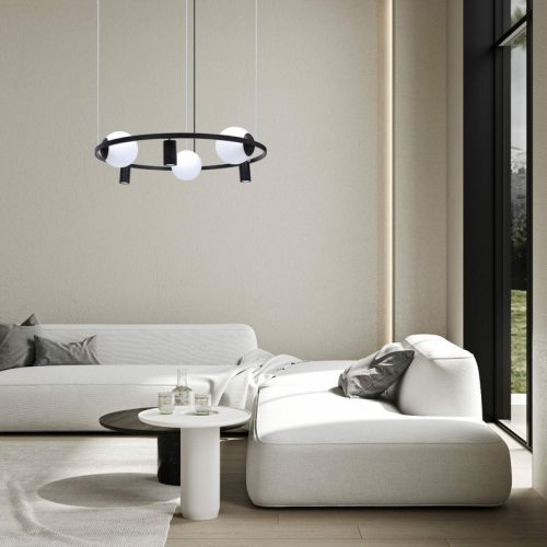Люстра Zuma Line Orbit E27+GU10 6x40W IP20 Чорна - Зображення 3