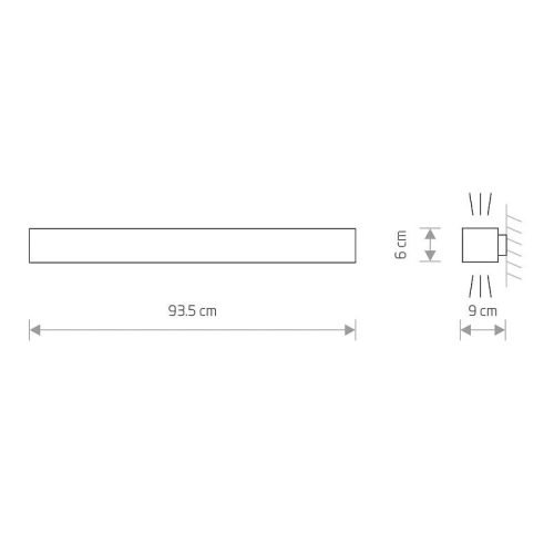 Бра, настінний світильник Nowodvorski Soft led T8LED 1x16W 3000K 2300Lm IP20 Gr - Зображення 3