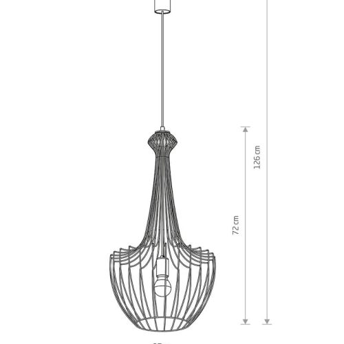 Підвісний світильник, люстра Nowodvorski Luksor E27 1x60W IP20 Чорний - Зображення 2