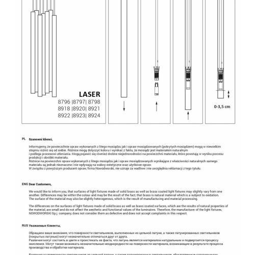 Підвісний світильник, люстра Nowodvorski Laser 490 G9 10x10W IP20 Білий - Зображення 3