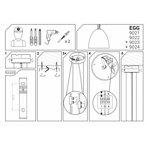 Підвісний світильник, люстра Nowodvorski Egg E27 1x40W IP20 Чорний - Зображення 3