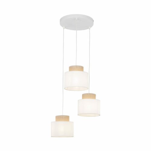 Підвісний світильник, люстра Tk Lighting Duo Juta E27 3x15W IP20 Білий - Зображення 3