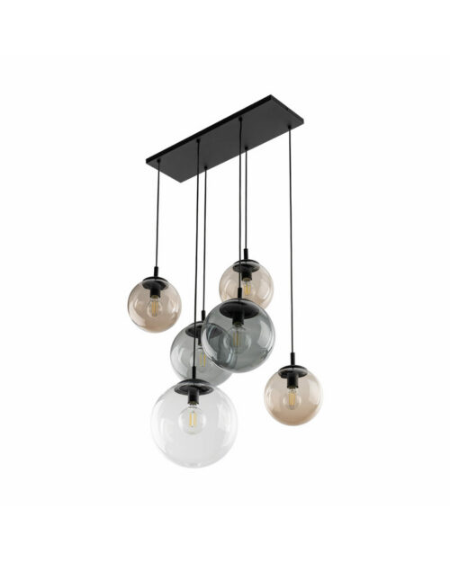 Підвісний світильник, люстра TK Lighting Esme E27 6x15W IP20 Чорний - Зображення 3