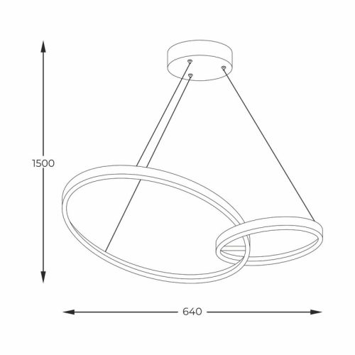 Люстра Zuma Line Rando Led 2x36W 3000K/4000K/6000K 2000Lm IP20 - Зображення 3