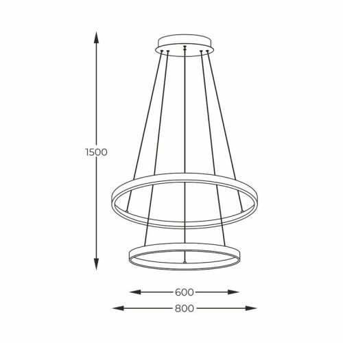 Підвісний світильник Zuma Line Breno Led 2x60W 3000K/4000K/6000K 2500Lm IP20 Bl - Зображення 2