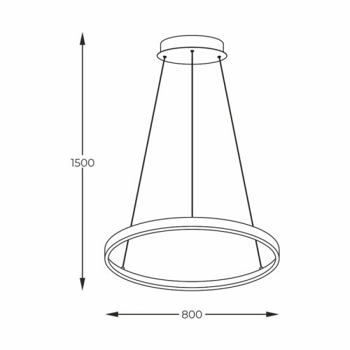 Підвісний світильник, люстра Zuma Line Breno Led 1x36W 3000K/4000K/6000K 1700Lm IP20 Чорний - Зображення 2