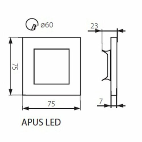 Світильник для підсвітки сходів/коридору Kanlux Apus LED 1x0.8W 6500K 15Lm IP20 - Зображення 3