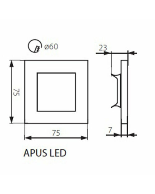 Світильник для підсвітки сходів/коридору Kanlux Apus LED 1x0.8W 6500K 15Lm IP20 - Зображення 3