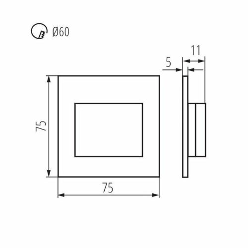 Світильник для підсвітки сходів/коридору Kanlux Erinus LED 1x1.5W 4000K 30Lm IP20 - Зображення 3