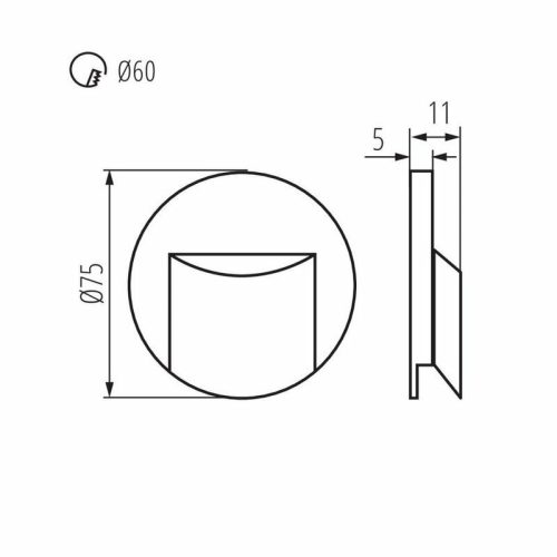 Світильник для підсвітки сходів/коридору Kanlux Erinus LED 1x0.8W 3000K 15Lm IP20 - Зображення 3