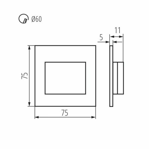 Світильник для підсвітки сходів/коридору Kanlux Erinus LED 1x1.5W 3000K 30Lm IP20 - Зображення 3