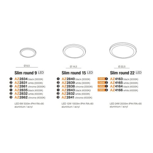 Точковий світильник AZzardo Slim 22 Round 4000k Ip44 Wh - Зображення 3