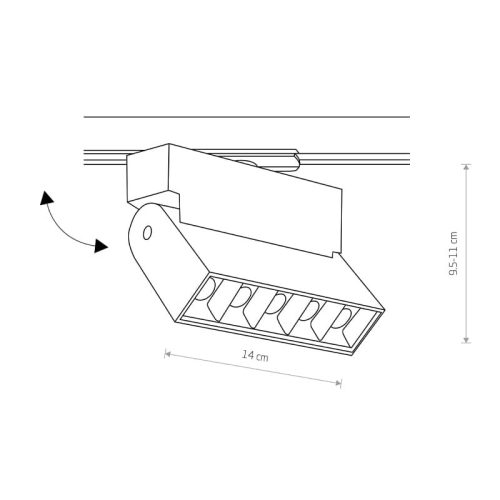 Трековий світильник Nowodvorski Profile Focus LED 1x9W 3000K 430Lm IP20 Bl - Зображення 3