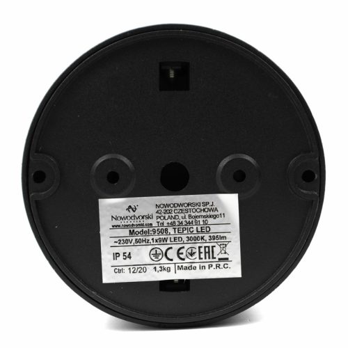 Вуличний світильник Nowodvorski Tepic LED 1x9W 3000K 395Lm IP54 Чорний - Зображення 3