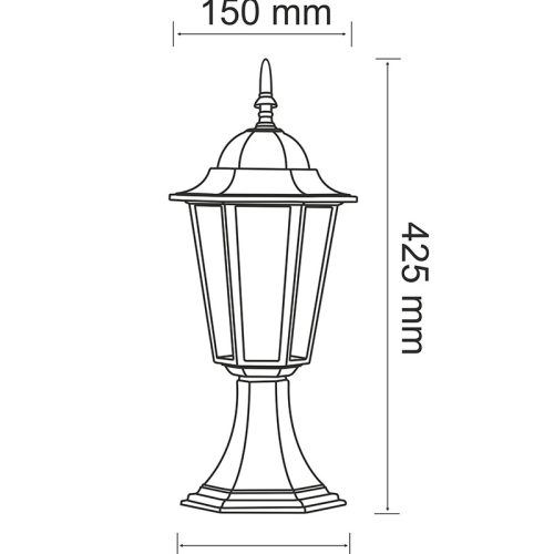 Вуличний світильник Goldlux Liguria E27 1x20W IP43 PT - Зображення 3