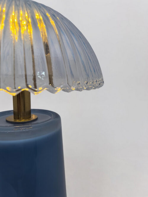 Блакитна портативна настільна лампа Bizzotto HOLLYWOOD LED TABLE LAMP H17,9 - Зображення 3
